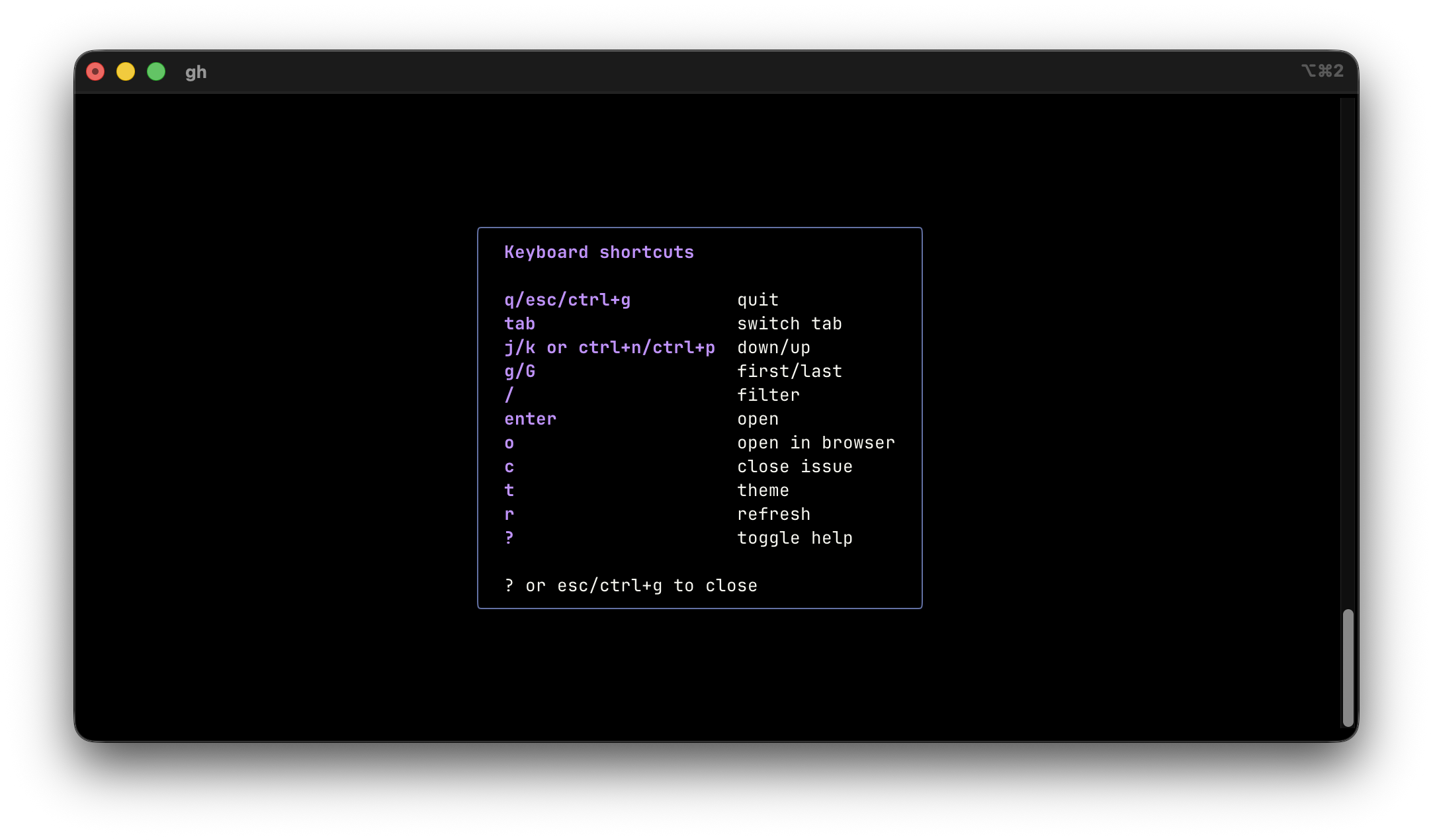 gh-zen keyboard shortcuts overlay